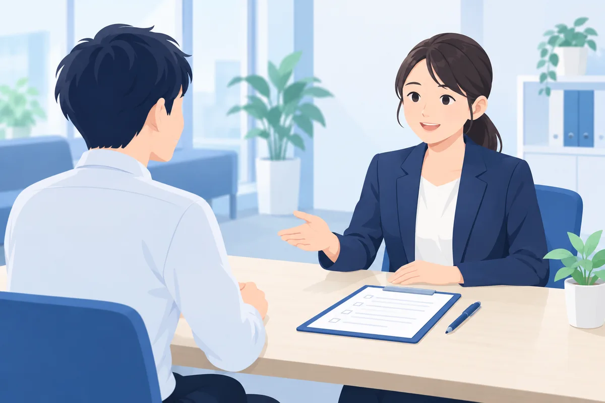 見学後の希望を伝える参加者のイラスト